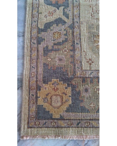 Handknotted Turkish Beige / Blue Grilled Rug 8x10 7013-Beige-8x10-6/40-3