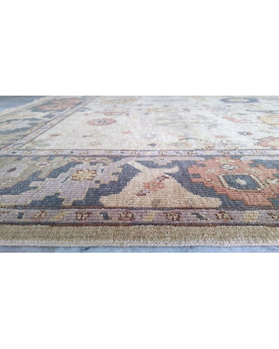 Handknotted Turkish Beige / Blue Grilled Rug 8x10 7013-Beige-8x10-6/40-5