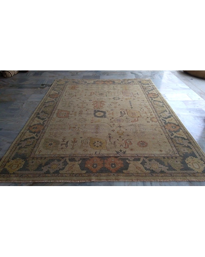 Handknotted Turkish Beige / Blue Grilled Rug 8x10 7013-Beige-8x10-6/40-6