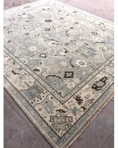 Handknotted Turkish Sage / Baige Rug 8x10 7045-Sage-8x10-6/40-4