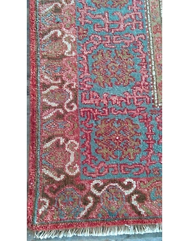 Handknotted Turkish Red / Light Blue Rug 8x10 7046