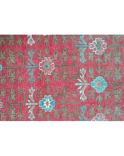 Handknotted Turkish Red / Light Blue Rug 8x10 7046-Red-8x10-6/40-8