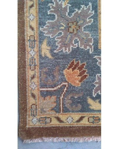 Handknotted Turkish Brown / Blue Rug 8x10 7005-Brown-8x10-5/32-2
