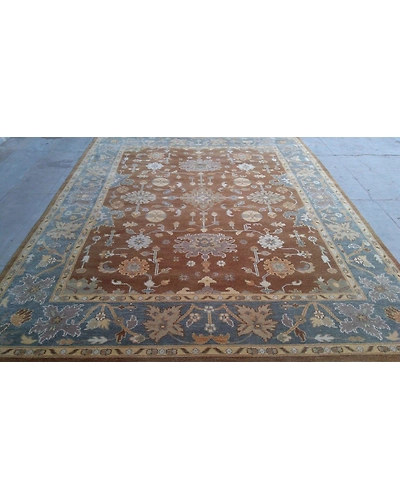 Handknotted Turkish Brown / Blue Rug 8x10 7005-Brown-8x10-5/32-3