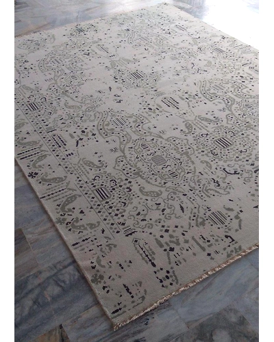 Handknotted Turkish Beige Abstract Rug 8x10 7052-Beige-8x10-6/40-2