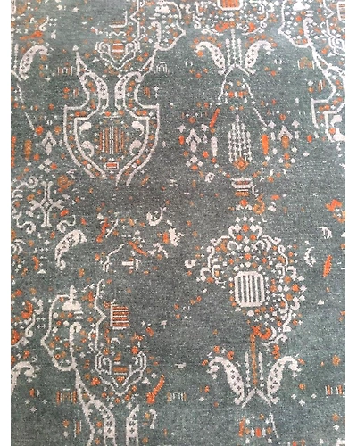 Handknotted Turkish Black Abstract Rug 8x10 7054-7054