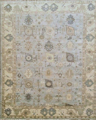 Handknotted Turkish Blue / Beige Rug 8x10 7015-7015