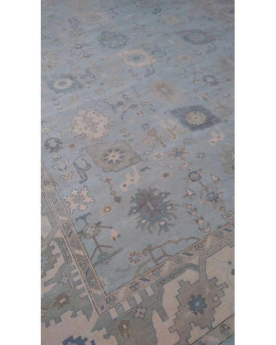 Handknotted Turkish Blue / Beige Rug 8x10 7015-Blue-8x10-6/40-2