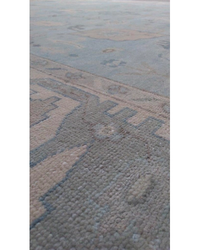 Handknotted Turkish Blue / Beige Rug 8x10 7015-Blue-8x10-6/40-3