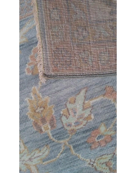 Handknotted Turkish Light Blue / Beige Rug 8x11 7041