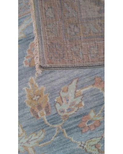 Handknotted Turkish Light Blue / Beige Rug 8x11 7041-7041