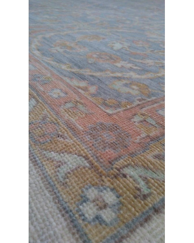 Handknotted Turkish Light Blue / Beige Rug 8x11 7041-Light Blue-8x11-7/40-5