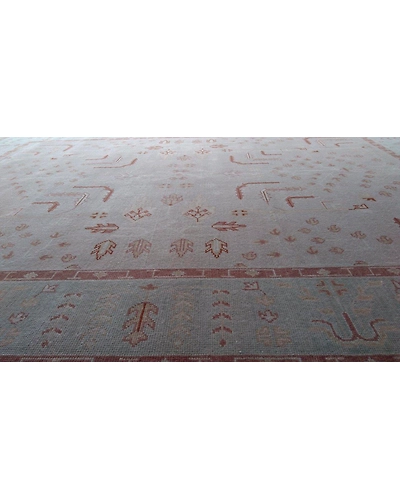Handknotted Turkish Beige / Light Blue Rug 8x10 7008-Beige-8x10-5/32-1