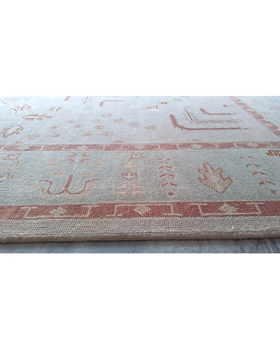 Handknotted Turkish Beige / Light Blue Rug 8x10 7008-Beige-8x10-5/32-2