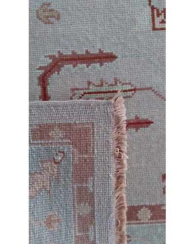Handknotted Turkish Beige / Light Blue Rug 8x10 7008-Beige-8x10-5/32-5