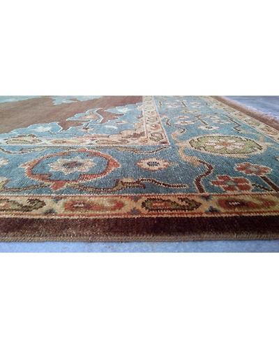 Handknotted Turkish Brown / Blue Rug 8x10 7006-Brown-8x10-5/32-1