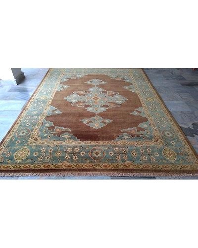 Handknotted Turkish Brown / Blue Rug 8x10 7006-Brown-8x10-5/32-4