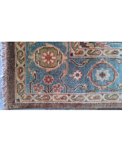 Handknotted Turkish Brown / Blue Rug 8x10 7006-Brown-8x10-5/32-5
