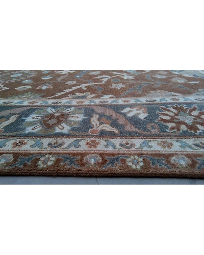 Handknotted Turkish Brown / Navy 8x10 7033-Brown-8x10-6/40-1
