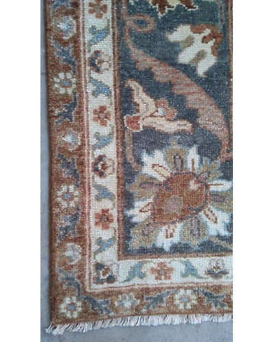 Handknotted Turkish Brown / Navy 8x10 7033-Brown-8x10-6/40-5