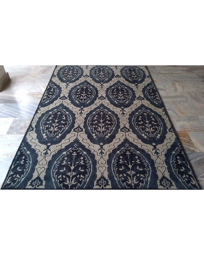 Handknotted Turkish Blue / Grey Rug 6x9 7010-Blue-6x9-5/32-1