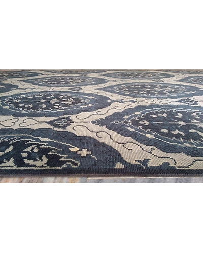 Handknotted Turkish Blue / Grey Rug 6x9 7010-Blue-6x9-5/32-5