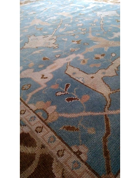 Handknotted Turkish Blue / Brown Rug 8x10 7001