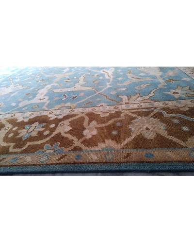 Handknotted Turkish Blue / Brown Rug 8x10 7001-Blue-8x10-5/32-2
