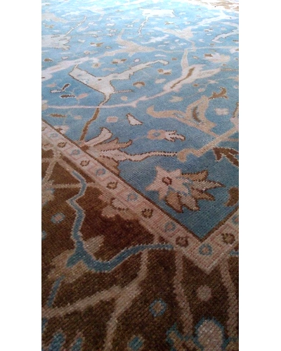 Handknotted Turkish Blue / Brown Rug 8x10 7001-Blue-8x10-5/32-3