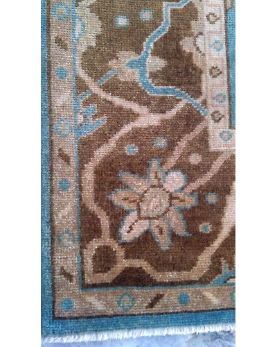 Handknotted Turkish Blue / Brown Rug 8x10 7001-Blue-8x10-5/32-5