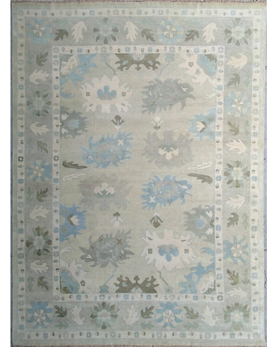 Handknotted Turkish Beige / Lt. Grey Rug 9x12 7029-Grey-9x12-6/40-1