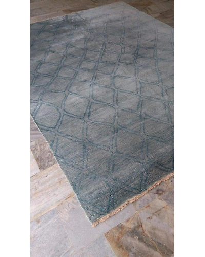 Handknotted Persian blue Modern Rug 8x10 7027-Blue-8x10-5/32-3