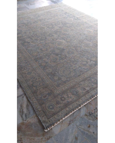 Handknotted Turkish Blue / Beige Rug 8x10 7043-Blue-8x10-6/40-4