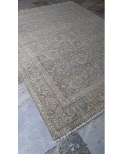 Handknotted Turkish Blue / Beige Rug 8x10 7043-Blue-8x10-6/40-5