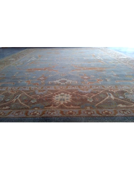 Handknotted Turkish Blue / Brown Rug 8x10 7004