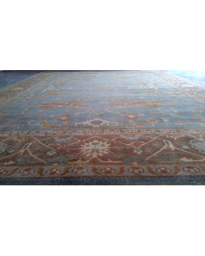 Handknotted Turkish Blue / Brown Rug 8x10 7004-7004