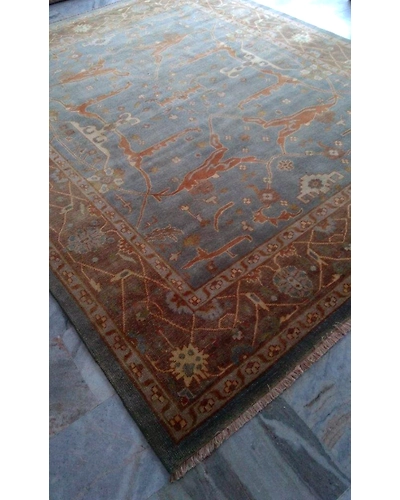 Handknotted Turkish Blue / Brown Rug 8x10 7004-BLue-8x10-5/32-2