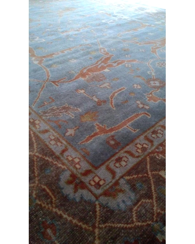 Handknotted Turkish Blue / Brown Rug 8x10 7004-BLue-8x10-5/32-5