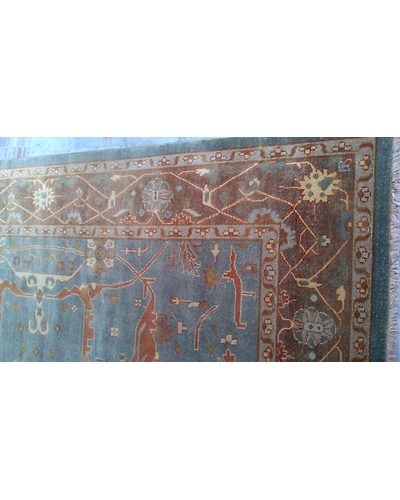 Handknotted Turkish Blue / Brown Rug 8x10 7004-BLue-8x10-5/32-6