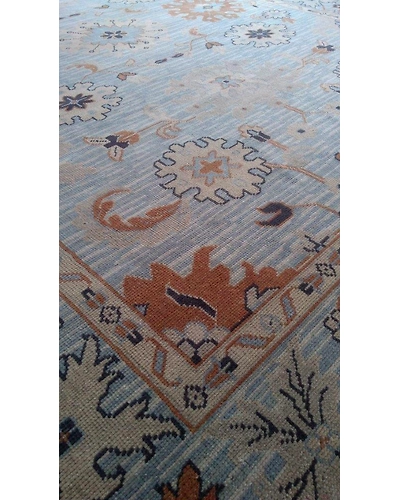 Handknotted Turkish Sky Blue Mix Rug 9x12 7048-Sky Blue-9x12-4.5 / 25-1