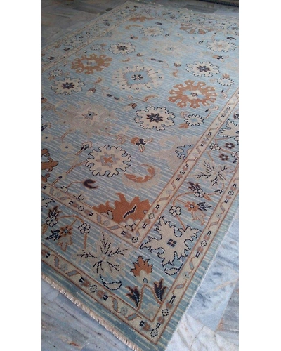 Handknotted Turkish Sky Blue Mix Rug 9x12 7048-Sky Blue-9x12-4.5 / 25-3