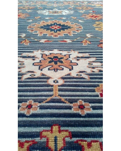 Handknotted Turkish Black White Stripes Rug 8x10 7050-Black-8x10-4.5 / 25-1