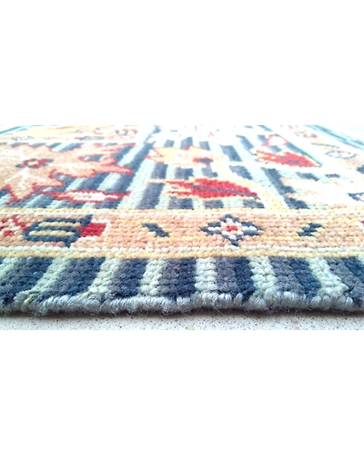 Handknotted Turkish Black White Stripes Rug 8x10 7050-Black-8x10-4.5 / 25-2