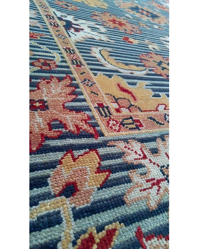 Handknotted Turkish Black White Stripes Rug 8x10 7050-Black-8x10-4.5 / 25-3