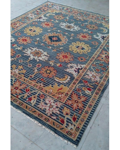 Handknotted Turkish Black White Stripes Rug 8x10 7050-Black-8x10-4.5 / 25-5