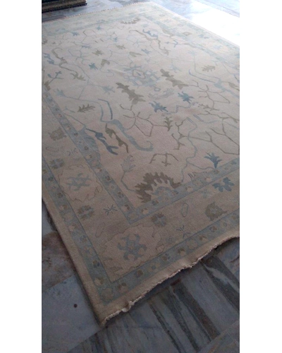 Handknotted Turkish Beige / Beige Rug 9x12 7038-Beige-9x12-6/40-3