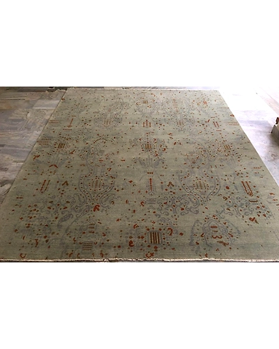 Handknotted Turkish Sage Abstract Rug 8x10 7053-Sage-8x10-6/40-1
