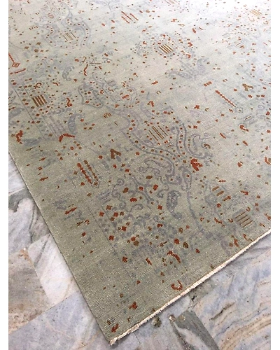 Handknotted Turkish Sage Abstract Rug 8x10 7053-Sage-8x10-6/40-4