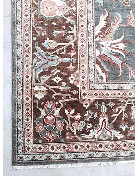 Handknotted Turkish Brown / Navy 9x12 7056