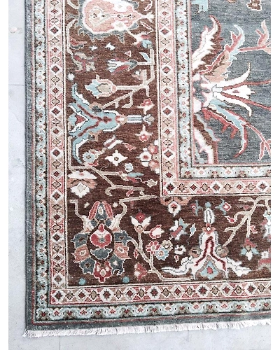 Handknotted Turkish Brown / Navy 9x12 7056-7056